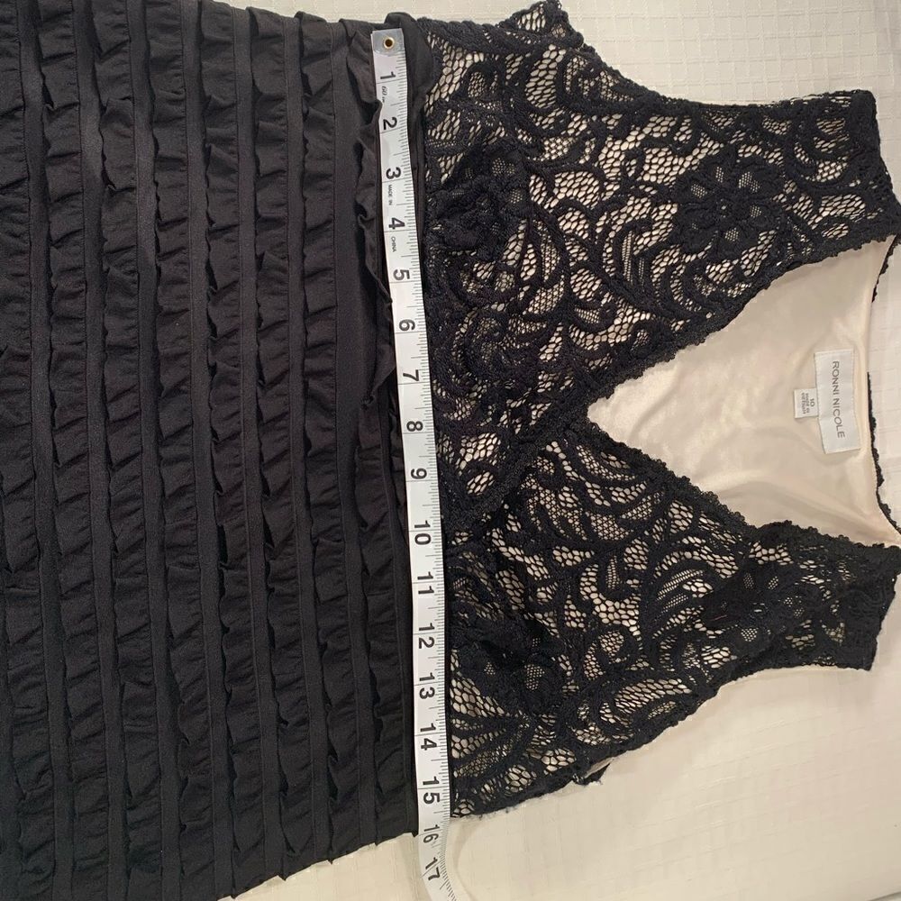 NWT Ronni Nicole ruffle laced V-neck cocktail … - Picture 5 of 9